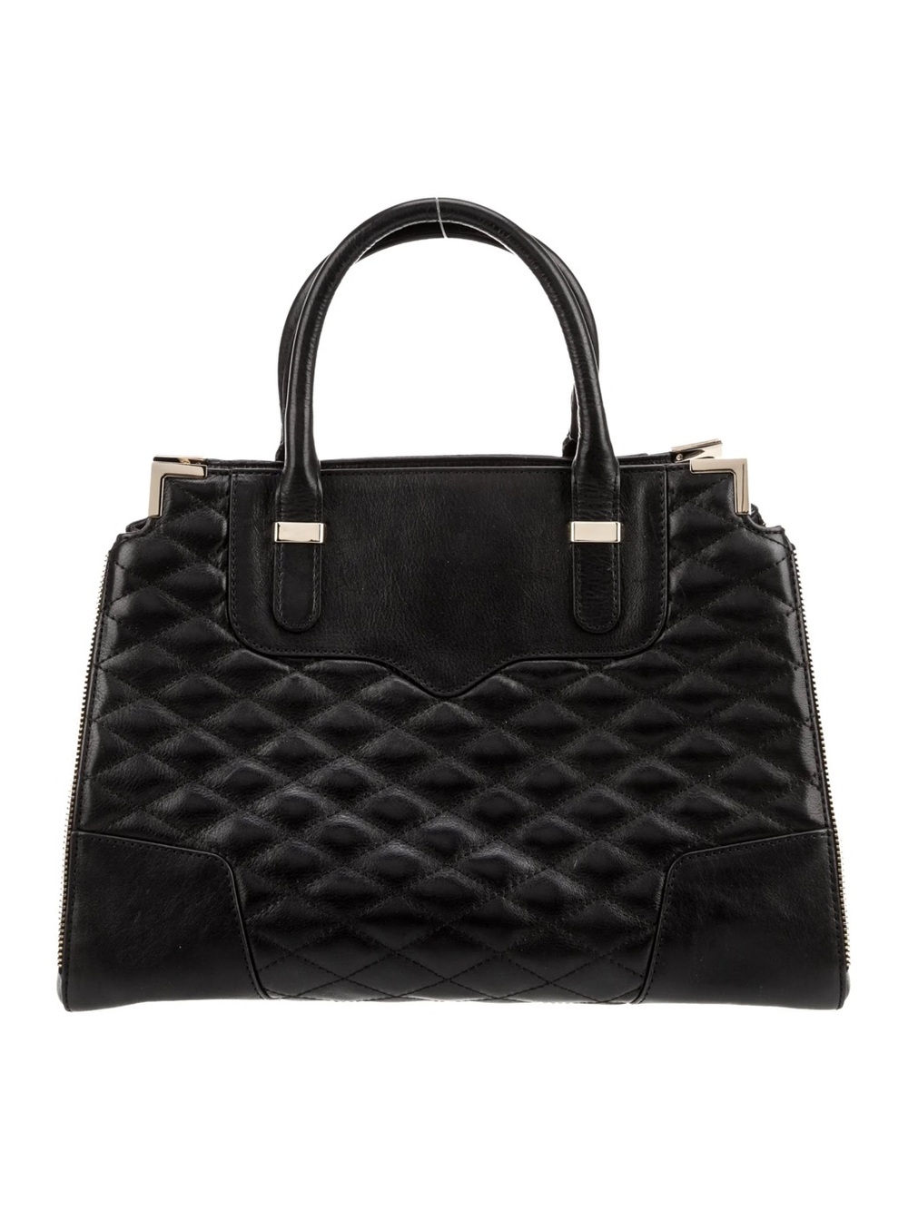 Rebecca Minkoff $345 2015 Amorous Quilted Black Leather Satchel Tote Bag - Picture 2 of 6